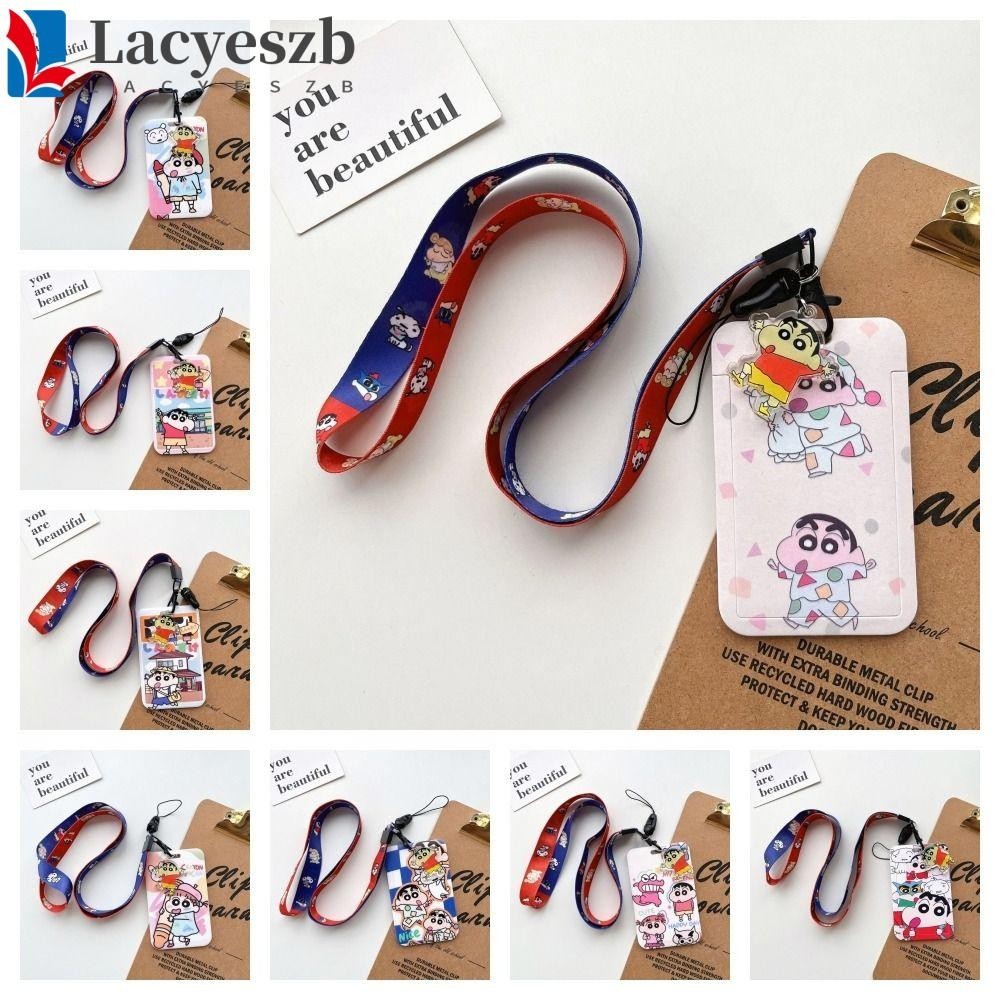 Lacyeszb ที่ใส่บัตรรถบัส, บัตรประจําตัวเชือกยาวปลอกบัตรเครยอนชินจัง, เคสป้องกัน Kawaii คล้องคอการ์ตูนนักเรียนบัตรควบคุมการเข้าถึงกรณีทุกวัน