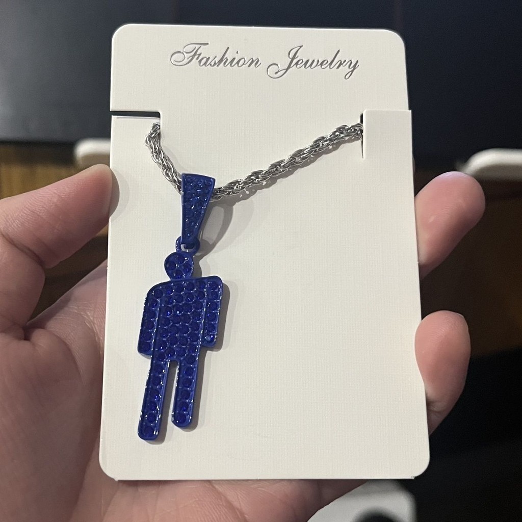 Billie Eilish Billie Eilish Beveled Necklace น้ําเงิน แดง ดํา