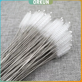 Orkun แปรงล้างหลอดดูด จุกนม ขนไนล่อน ไม่ทำให้เป็นรอย Stainless steel soft straw straw brush