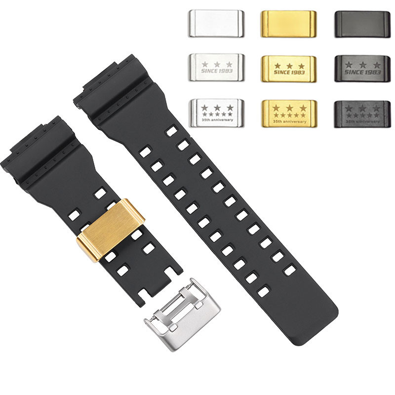 สายนาฬิกาแหวนสแตนเลส Locker Loop สําหรับ Casio G-shock DW5600 GWM5610 GA110 GG1000 18 มม.20 มม.22 มม.24 มม.นาฬิกา Keeper Loop ผู้ถือแหวน Watchband Fastener Fixing แหวน