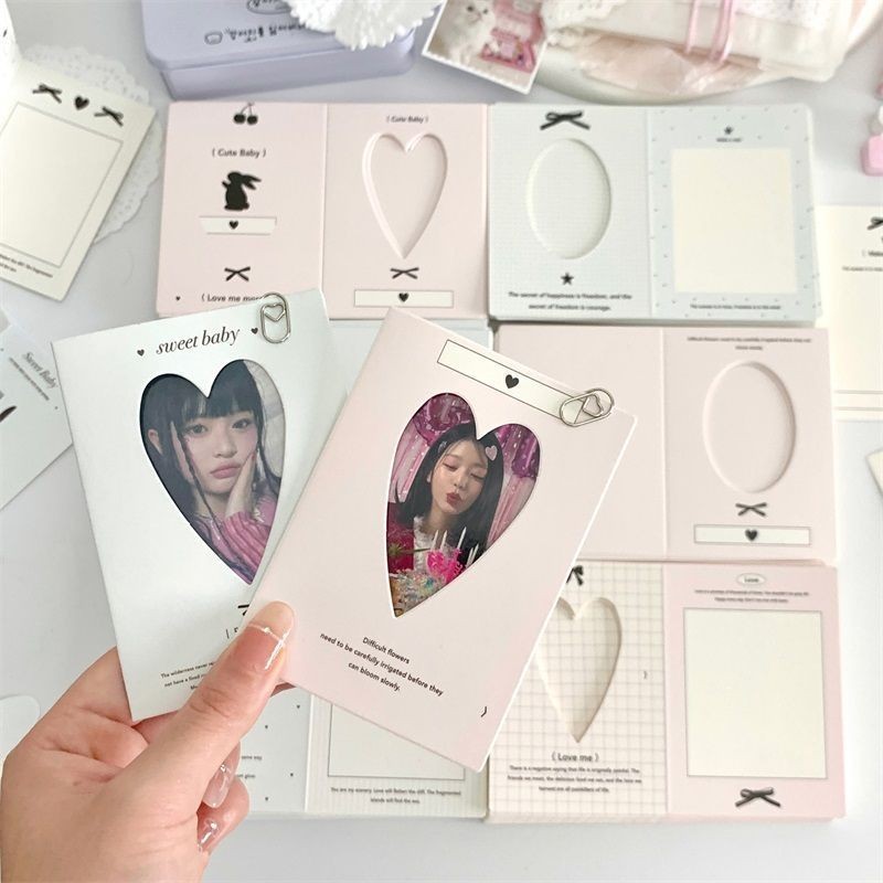 6 ชิ้น/เซ็ต INS Hollow Cover Mini การ์ดอวยพรพับการ์ดของขวัญ Photocard วัสดุบรรจุภัณฑ์
