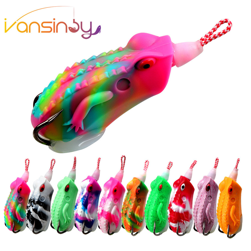 Fishing Soft Frog Lure 6 ซม./14.2g พร้อม Double Blood Hook TopWater Frog เหยื่อประดิษฐ์