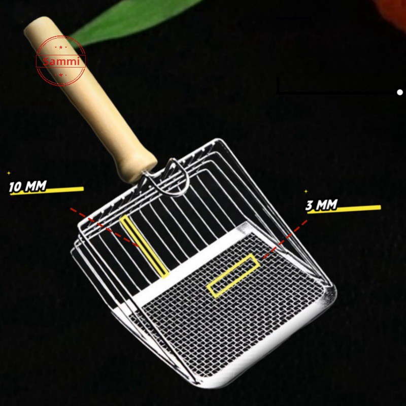 Sammi Litter Shovel สแตนเลสจับง่ายสนิมล้างทําความสะอาดได้ลูกแมว Litter Scoop แมวห้องน้ําทําความสะอาดพลั่วเครื่องมือ TH