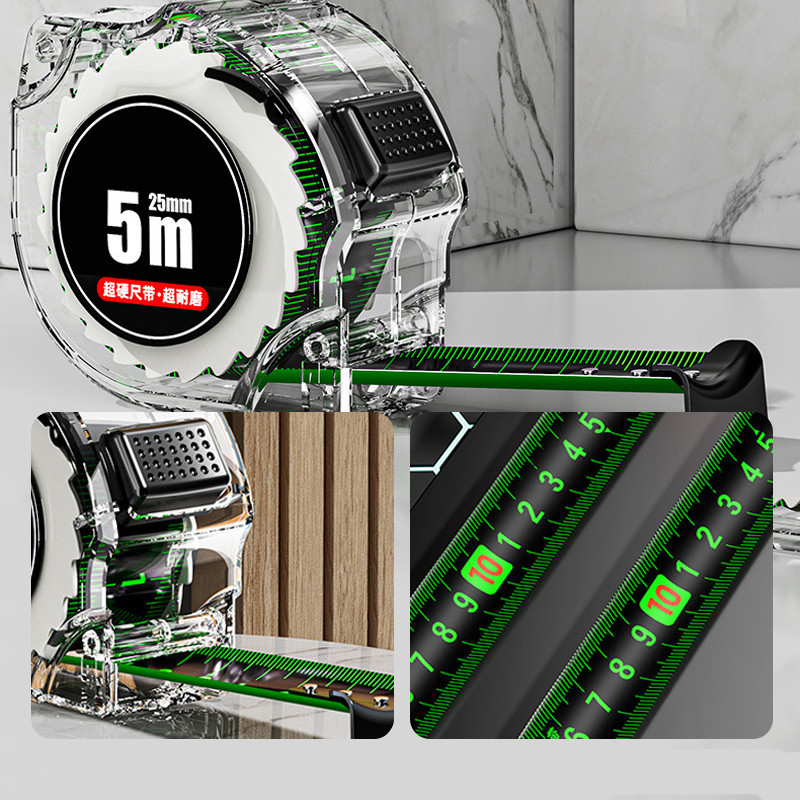 ตลับเมตรเรืองแสง 5M/10M ความแม่นยำสูง ป้องกันการกัดกร่อน ใช้ได้ทั้งงานไม้และงานช่างทุกรูปแบบ - รูปที่ 5