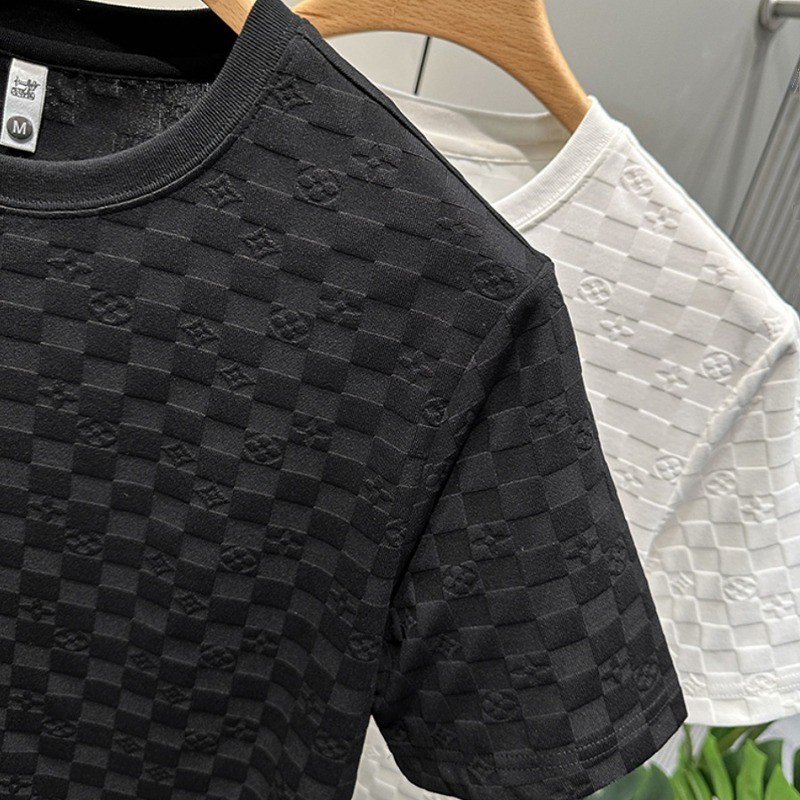 เสื้อยืดคอกลม แขนสั้น ลายสก๊อต เสื้อยืดชาย แบบเรียบ หรูหรา ระดับไฮเอนด์ เสื้อยืดผู้ชาย - รูปที่ 6