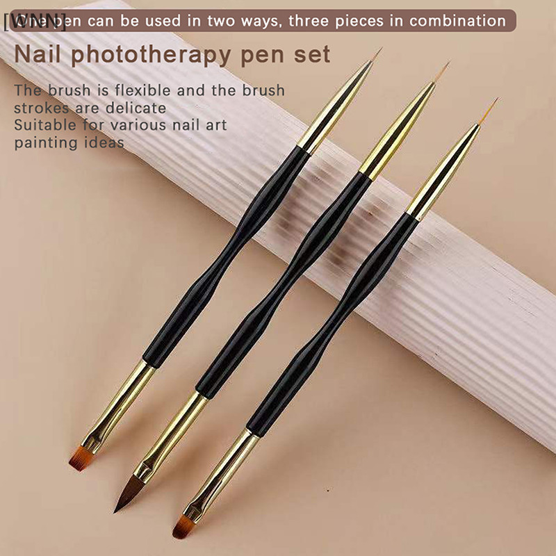 [WNN]คลังสินค้าพร้อม French Stripe Nail Art Liner Brush Set Tips Ultra-Thin Line Drawing Pen Dual End Uv Gel Paing Brushes เครื่องมือทําเล็บ TH