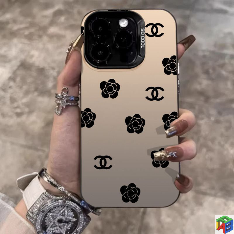 Dark Camellia สไตล์คลาสสิกแบรนด์ใหญ่ Apple 15/16promax เคสโทรศัพท์ Iphone13/14 ขั้นสูง 12/11promax 7/8Plus เคสป้องกันทนต่อการตก
