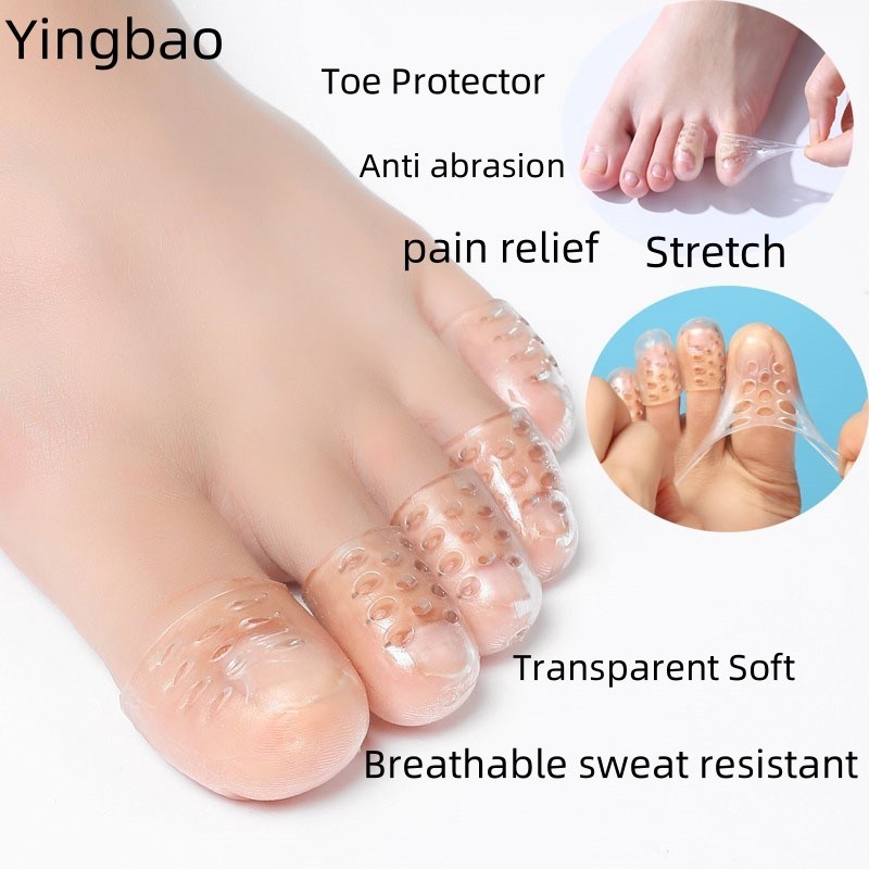 Yingbao 5 ชิ้น Finger Toe Protector ซิลิโคนอ่อนนุ่ม Breathable Foot Corns Blisters Toe Cap ฝาครอบเครื่องมือดูแลเท้า Anti-Friction Foot Care อุปกรณ์เสริม