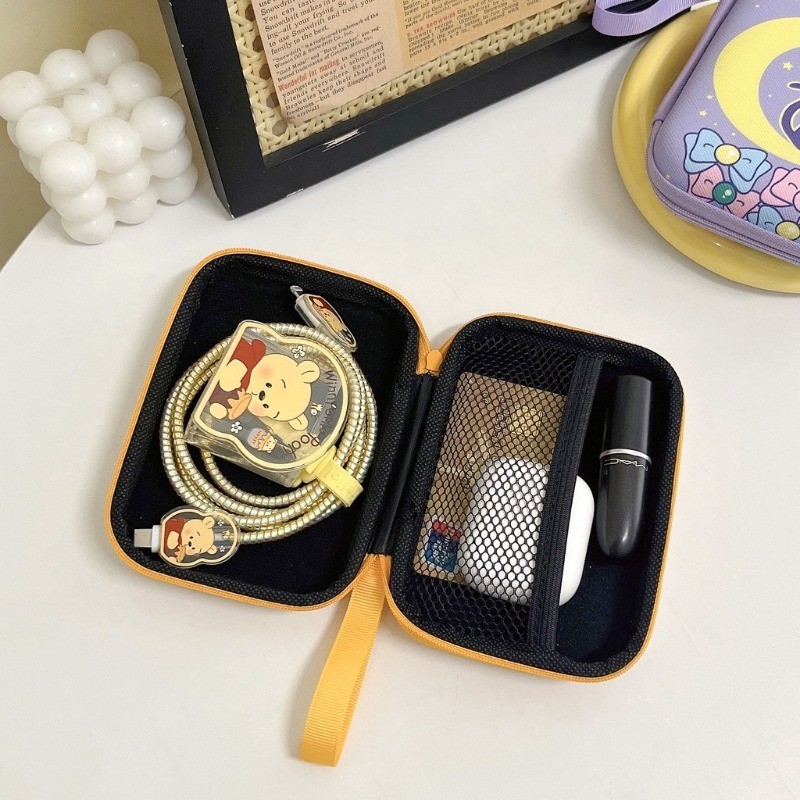 การ์ตูนน่ารัก Sanrio Anime Kitty Kuromi Pochacco หูฟังกรณีสายชาร์จเหรียญ Hard Disk Travel แบบพกพากระเป๋าเก็บ Organizer