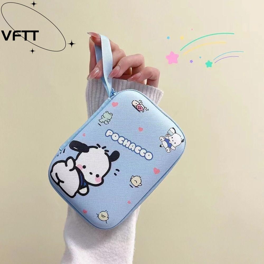 ฝาครอบป้องกันเครื่องชาร์จ VFTT กล่องเก็บสายเคเบิลข้อมูล EVA ความจุขนาดใหญ่ มัลติฟังก์ชั่น Kuromi Pachacco Winnie Udisk Drive Organizer ท่องเที่ยวกลางแจ้ง