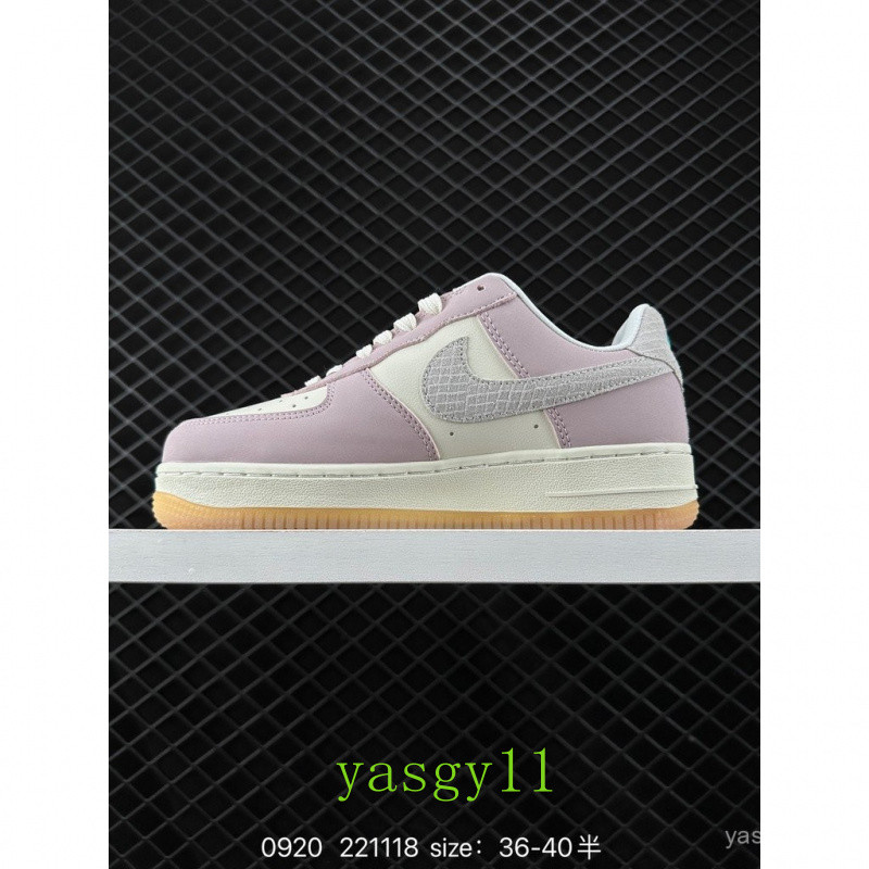 รองเท้าผ้าใบผู้ชาย1 Nike Women's Casual Air Force Pink White FORCE นุ่มอเนกประสงค์กันกระแทกกันสะเทือ