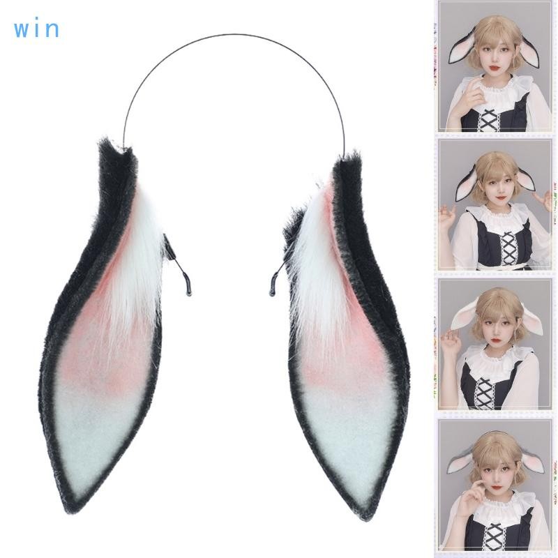 Win COSPLAY หูกระต่ายสัตว์หูแถบคาดศีรษะ Furry กระต่าย Carnivals Party Handmade Furry Party เครื่องแต