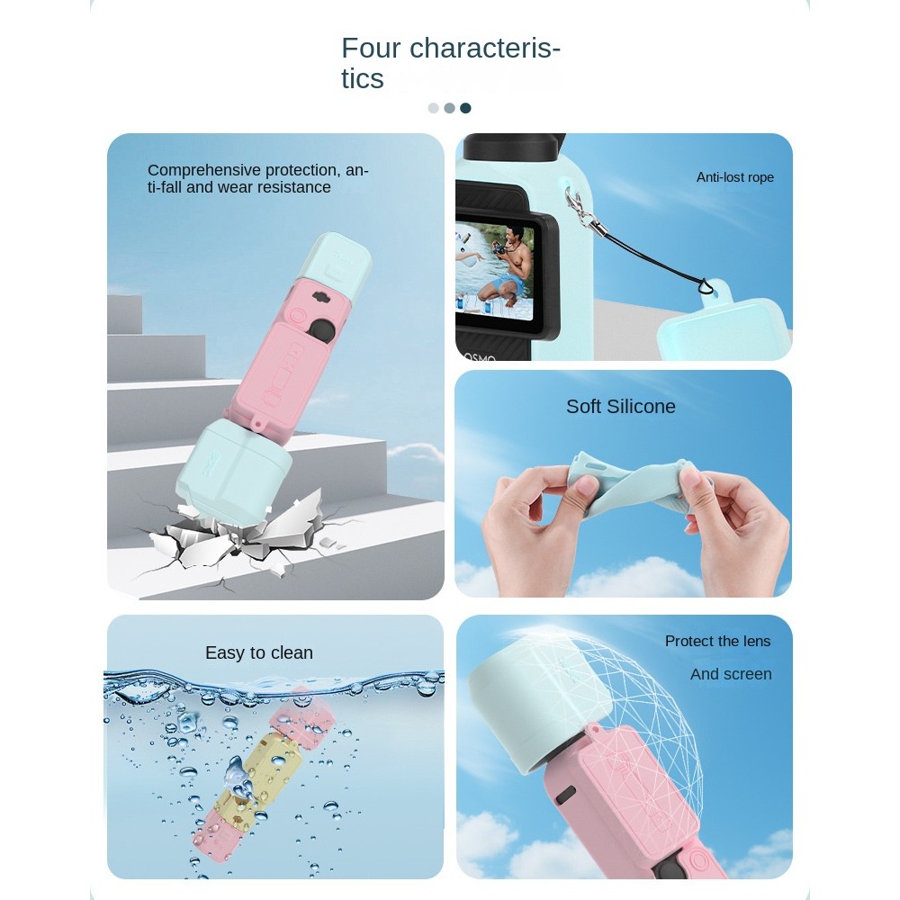 Dji OSMO Pocket 3 พิเศษ! Brdrc ปลอกซิลิโคนสีผสมดีไซน์เทรนด์สีผสมน้ําหนักเบาและกันฝุ่นพอดีมีสไตล์และราคา