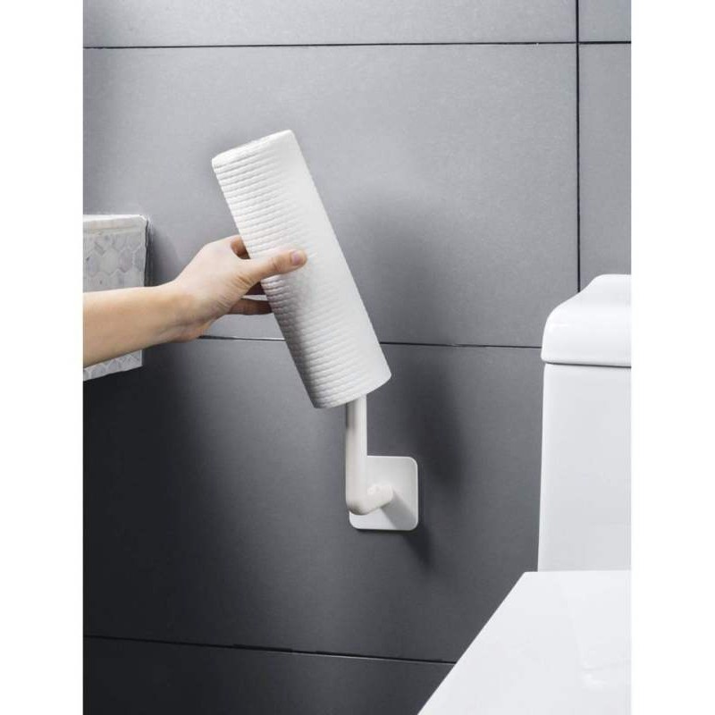 ที่แขวนกระดาษทิชชู่ หรือของใช้อื่นๆ แบบพลาสติก แขวนทิชชู่แกนสั้น แบบติดผนัง #B-0028