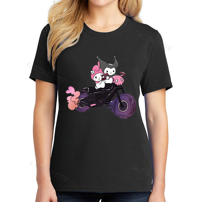 เสื้อผ้า Y2K Graphic T Shirts Cute Cute Cute Kuromi