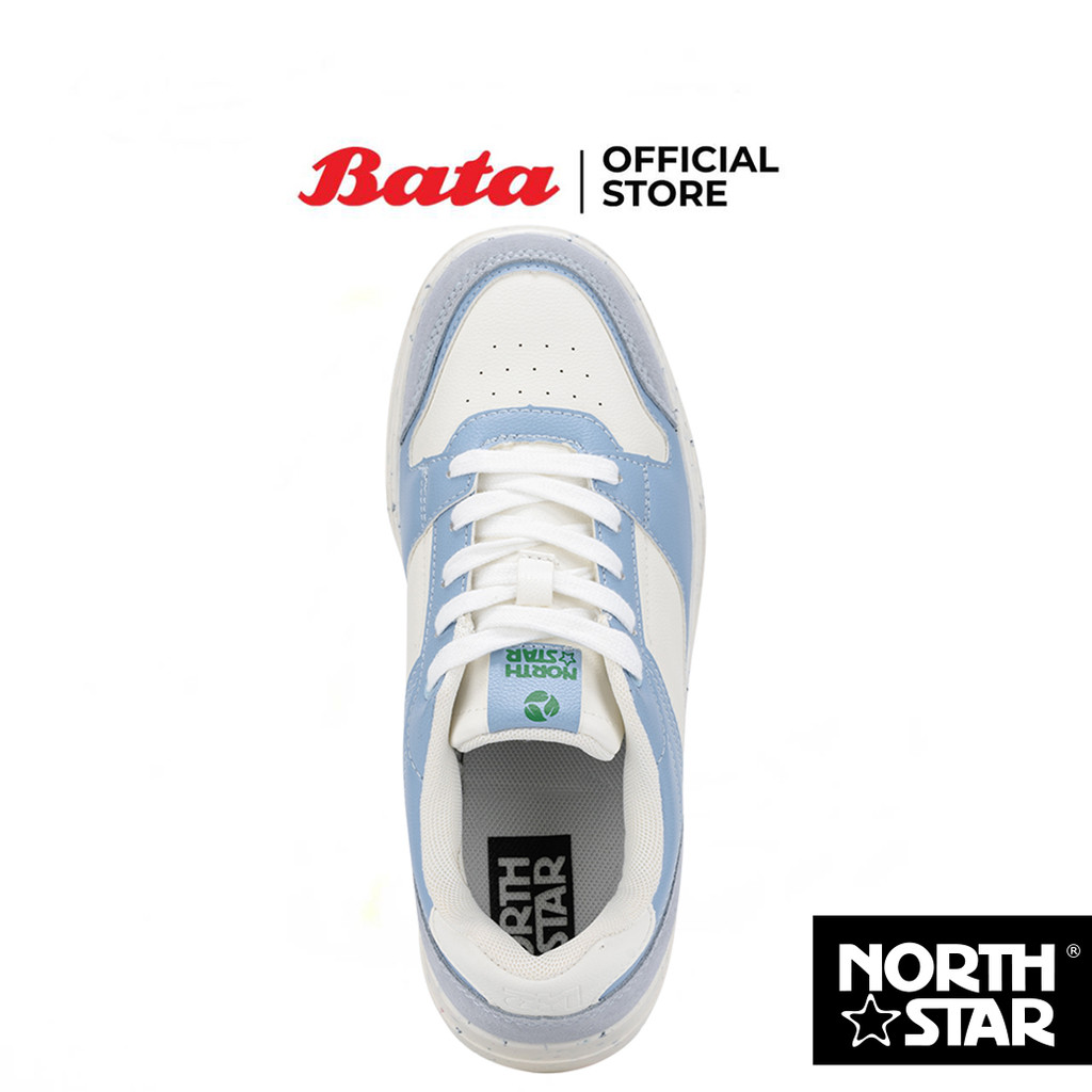 Bata บาจา by North Star รองเท้าผ้าใบสนีคเกอร์แฟชั่น แบบผูกเชือก ดีไซน์เท่ห์ สำหรับผู้หญิง สีฟ้า  5209116 สีขาว 5201116