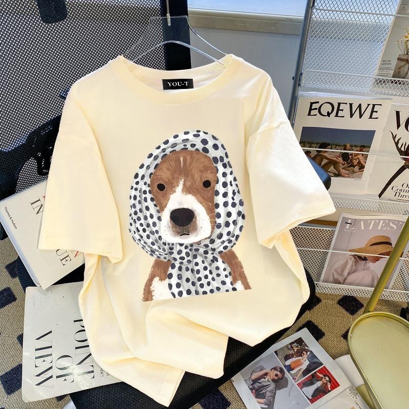 Teddy Tee เสื้อยืดสาวอวบ สวมใส่สบาย เสื้อลายหมา สาวอวบ พรางหุ่น ไม่แน่น ผ้าฝ้าย100% เสื้อน่ารัก xxxl ราคา ถูกที่สุด ดีลบีเคเค แกลเลอรีภาพที่ 7