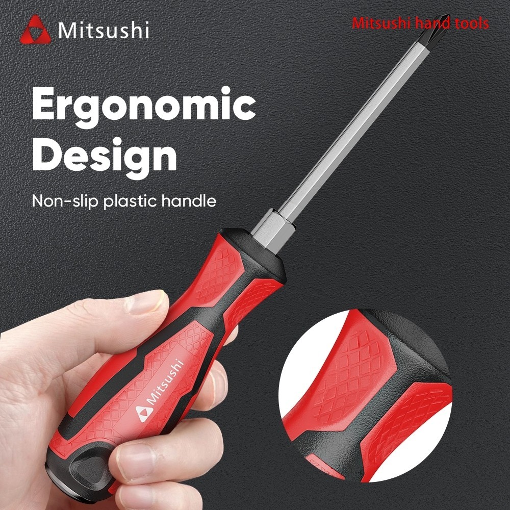 Mitsushi ไขควง หลายขนาด ไขควงแม่เหล็ก ปากแบน/แฉก หลายไซต์