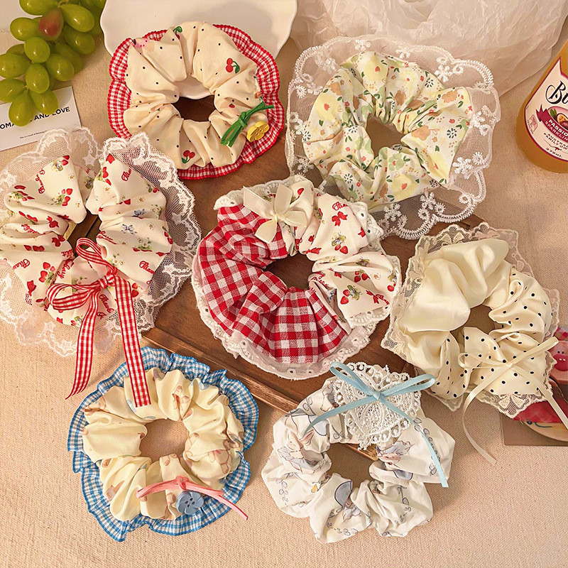 2025 สไตล์ใหม่น่ารักลูกไม้ Scrunchy ผม Tie ผม Tie