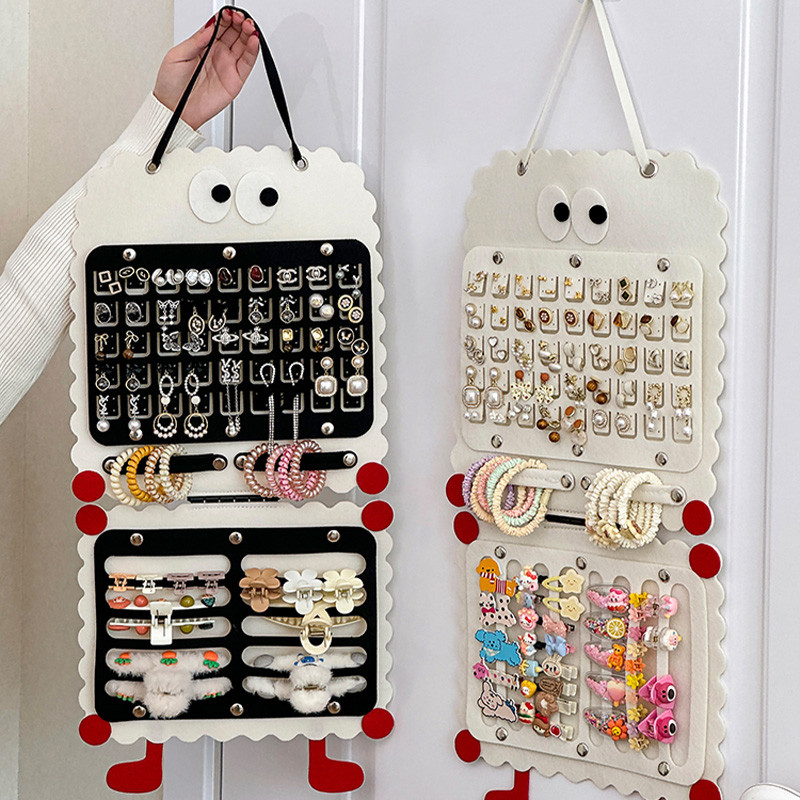 ที่แขวนจัดเก็บกิ๊บติดผม กระเป๋าเครื่องประดับ แบบติดผนัง พับเก็บได้โดยไม่เสียรูป จัดเก็บกิ๊บติดผม ขนาดใหญ่