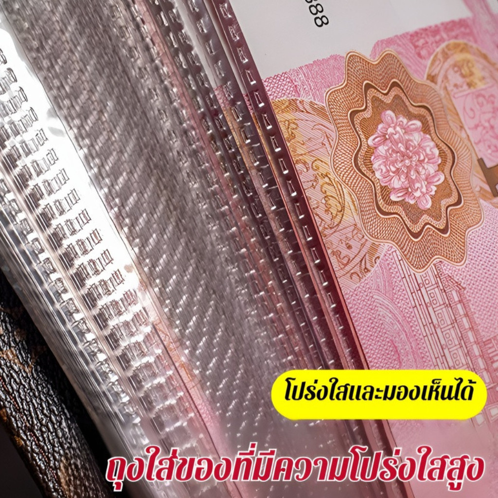 กระเป๋าใส่เงิน 100 ใบ ท้าทายประหยัดเงิน แฟ้ม PU ขนาดเล็ก ท้าทายการประหยัดเงิน กันน้ำ พร้อมกุญแจรหัส นำกลับมาใช้ใหม่ได้ - รูปที่ 2