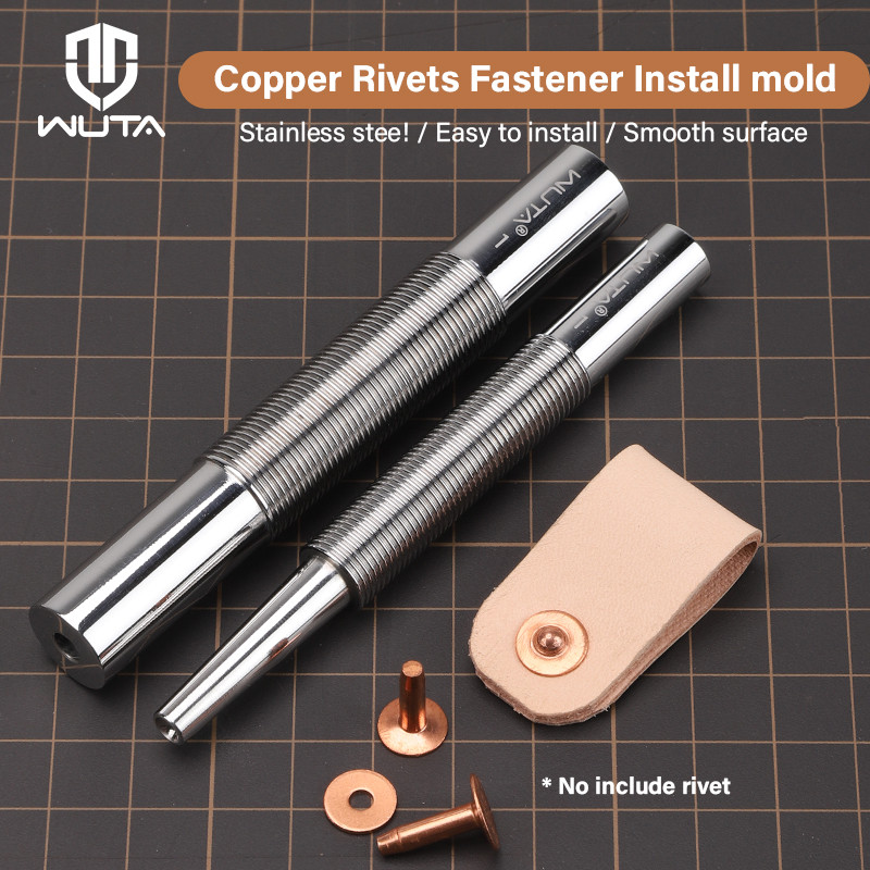 Wuta ทองแดง Rivets Fastener ติดตั้งแม่พิมพ์ Professional สแตนเลส Mounting Bar Setter หนังหัตถกรรมเครื่องมือ DIY Punch