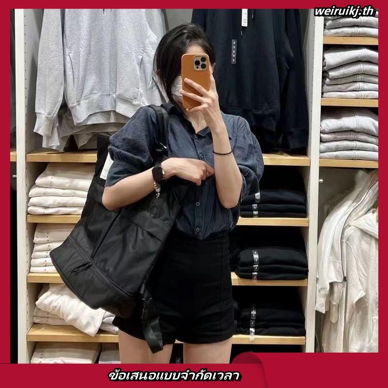 UNIQLO ยูนิโคล่ กระเป๋าเป้สะพายหลัง ผ้าไนล่อน ขนาดใหญ่ จุของได้เยอะ น้ําหนักเบา เหมาะกับใส่แล็ปท็อป ฟิตเนส สําหรับผู้ชาย และผู้หญิง