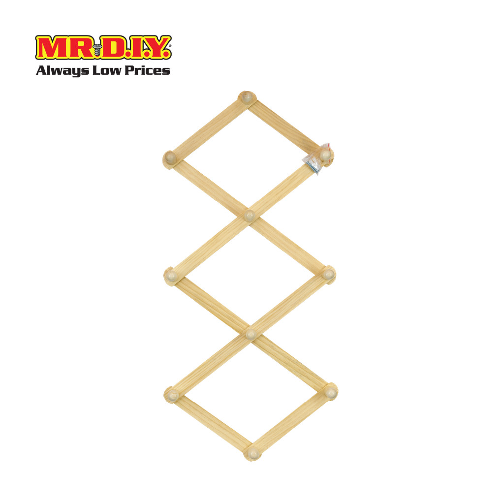 MR.D.I.Y ราวแขวนไม้ติดผนัง ราวแขวนอเนกประสงค์ ยืดหดได้ (ขนาด 45 ซม.)