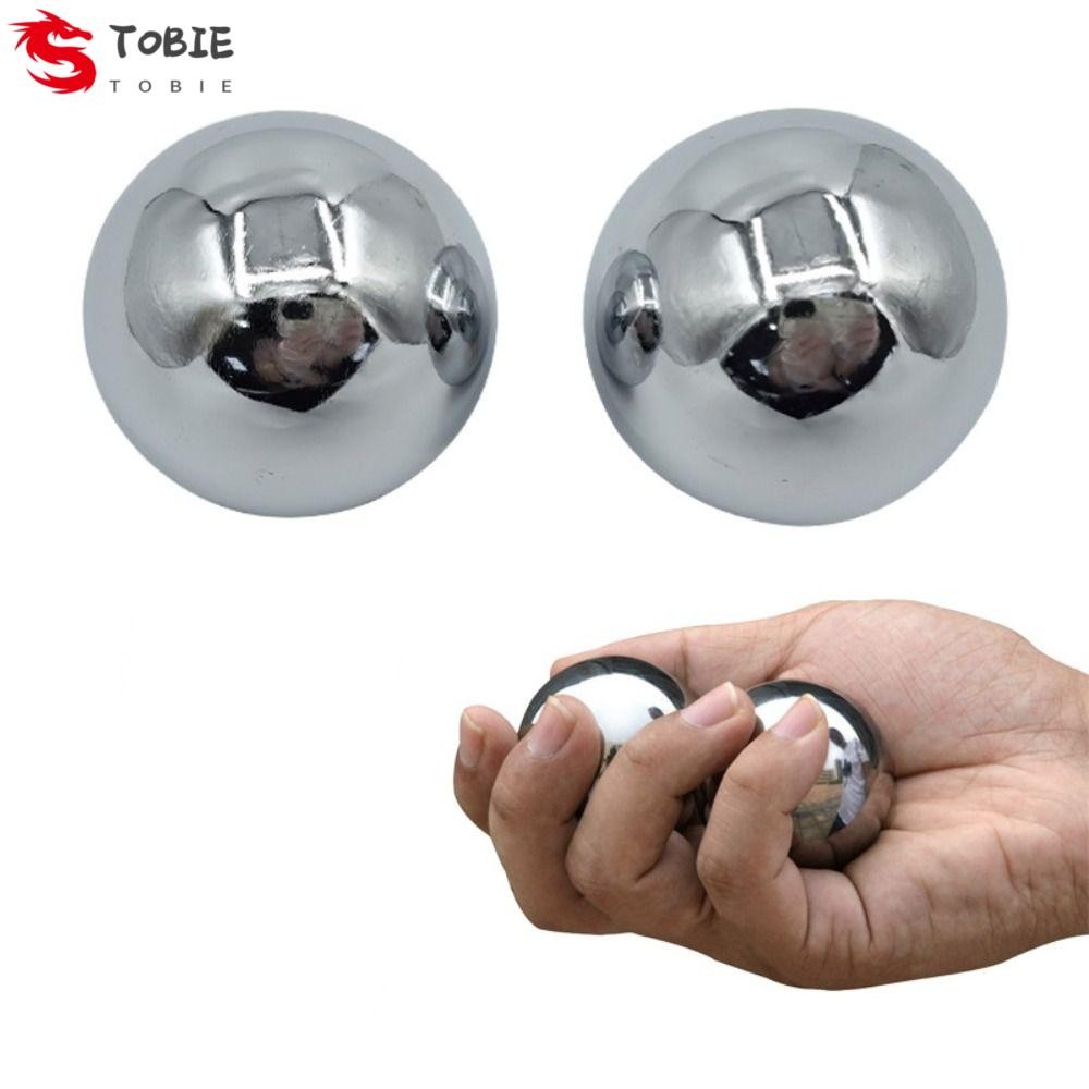 โทบิอี ลูกบอลนวดมือ, Electroplate ความเครียดผ่อนคลายฟิตเนสลูกเหล็ก, Baoding Ball การออกกําลังกายมือ Solid Silver Rolling ลูกบอลสุขภาพจีนปรับปรุงข้อต่อ