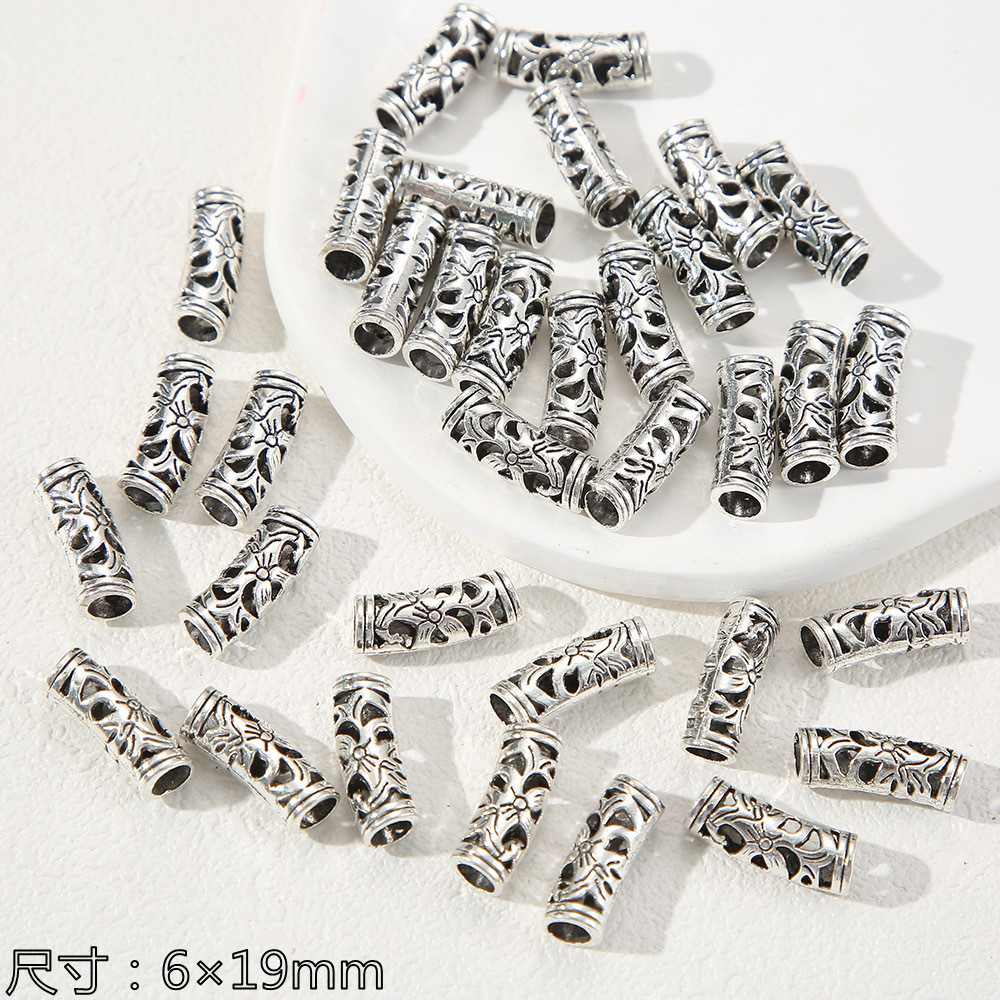 [JIN] Retro ทิเบตเงินใหม่สไตล์จีน,โลหะผสม Spacer ลูกปัดข้อศอก,ทําด้วยมือ diy วัสดุเครื่องประดับอุปกรณ์เสริม - รูปที่ 2