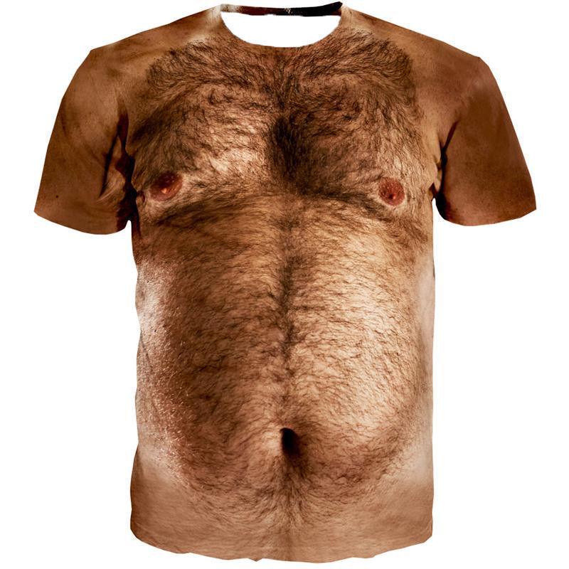 3d พิมพ์ T เสื้อสําหรับชายตลกหน้าอกผมกล้ามเนื้อ Ugly Tee Tops ฤดูร้อนแขนสั้น Causal ผู้ชาย Tshirts Streetwear แปลกกล้ามเนื้อเสื้อ