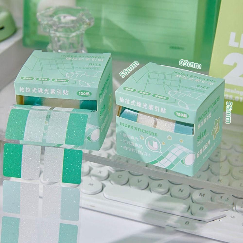 LONTIME Pearlescent Sticky Tabs,โปร่งใส Pearl Aesthetic เครื่องเขียนสติกเกอร์ฉลากดึงออก,ที่มีประสิทธิภาพ Writable Blank Back Full กาว Sticky Notes สํานักงานโรงเรียน - รูปที่ 6