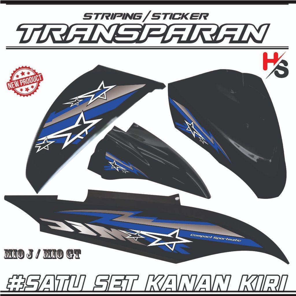 Cool VARIATIONS สติ๊กเกอร์แถบรถจักรยานยนต์ TRANSPRAN STRIPING YAMAHA MIO J/ MIO GT LATEST VARIATION 