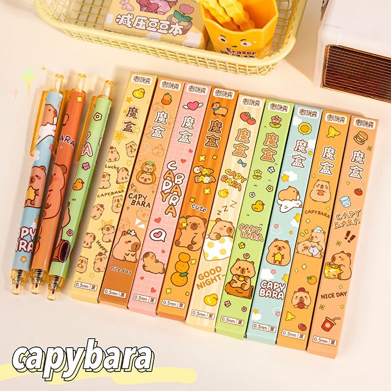 Panda/capybara Blind Box Creative Surprise ปากกาเจลสําหรับนักเรียน 0.5 มม.หมึกแห้งเร็วปากกาน่ารักนักเรียนเครื่องเขียน