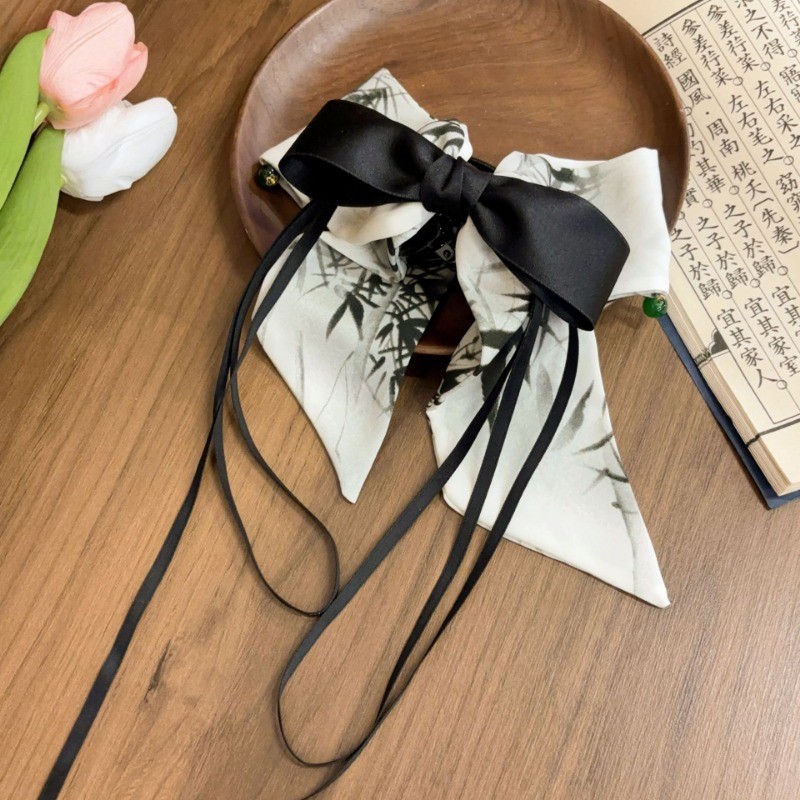 Antiquity Bow Ribbon Hairpin แฟชั่นเกาหลีกิ๊บติดผมหรูหราเครื่องประดับผมสําหรับผู้หญิงอ่อนโยน - รูปที่ 5