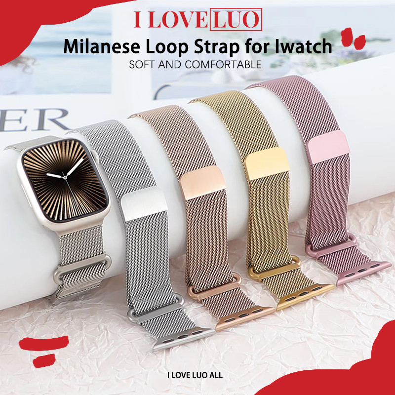 แหวนมิลานโลหะวงสแตนเลส for IWatch Ultra 3 2 46mm Series 11 10 9 8 7 6 5 4 49 มม 45 มม 41 มม 40 มม 44 มม 42 มม 38 มม