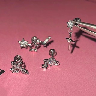 1 ชิ้น Charm Alloy เรขาคณิต Cross จี้ Earbone ต่างหูสําหรับส…