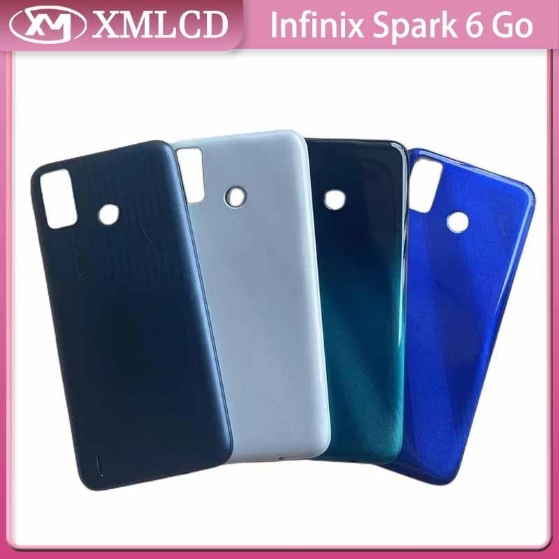 Tecno Spark 6 Go ฝาหลังแบตเตอรี่ KE5j KE5k KE5 ด้านหลังแผงเคสด้านหลังด้านหลังพร้อมเปลี่ยนด้านล่างด้านข้าง