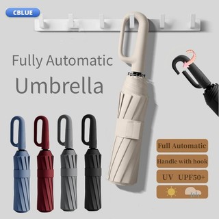 NEW Automatic Sun Umbrella Windproof Anti-UV Sunscreen Large Umbrella Folding Sunshade 16Rib