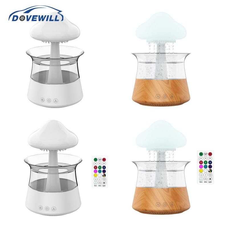 [Dovewill] Raindrop Humidifier Rain Sound Humidifier น้ํามันหอมระเหย 300ml เครื่องทําความชื้นเดสก์ท็อปแบบปรับได้สําหรับสํานักงานข้างเตียง