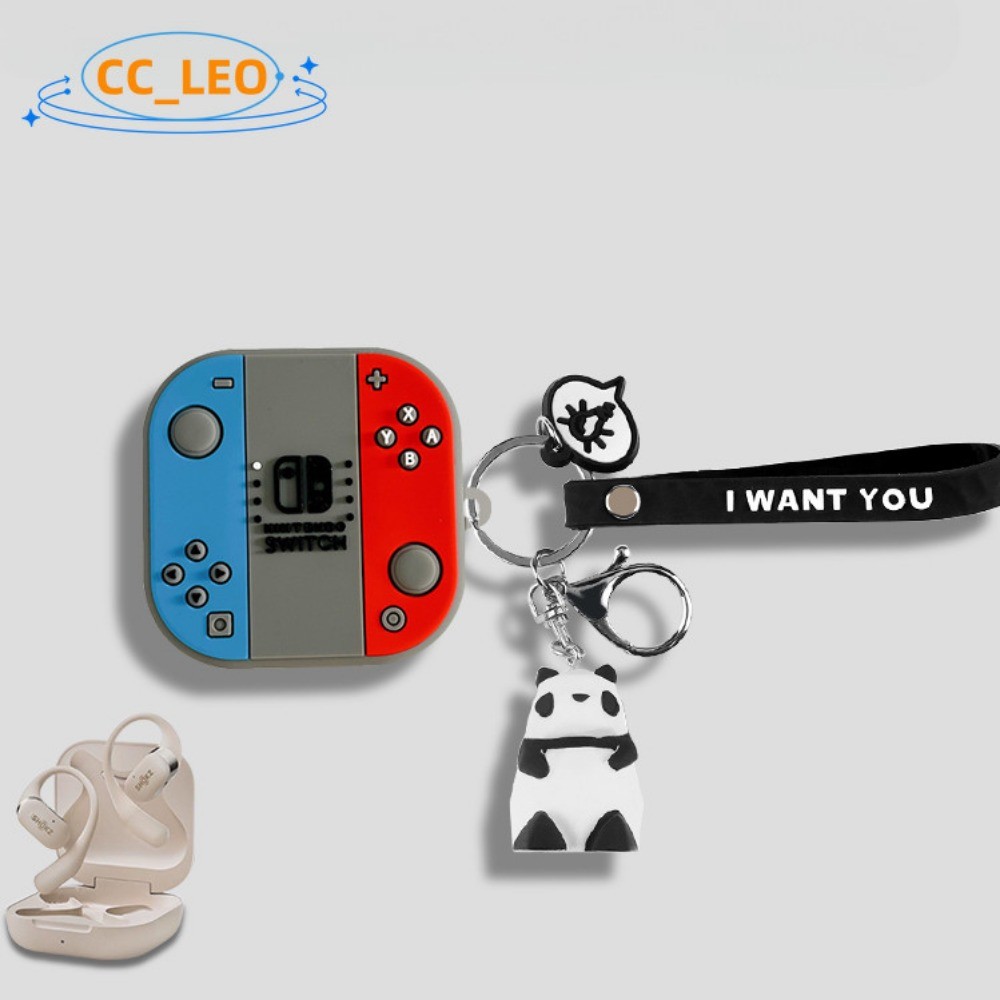 for Shokz OpenFit 2+ Case Cartoon Switch Cute Keychain Pendant Shokz OpenFit 2+ (T921) Clear Soft Ca