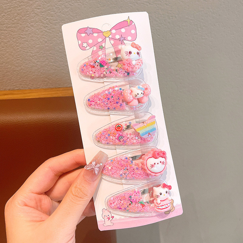 ชุดกิ๊บหน้าม้าผมกระจุยลายคิตตี้ทรายแวววาวเกาหลีสีชมพู ของขวัญสาวน้อยใช้ได้ทุกวันเรียบหรูพร้อมส่งด่วน 🌸 - รูปที่ 7