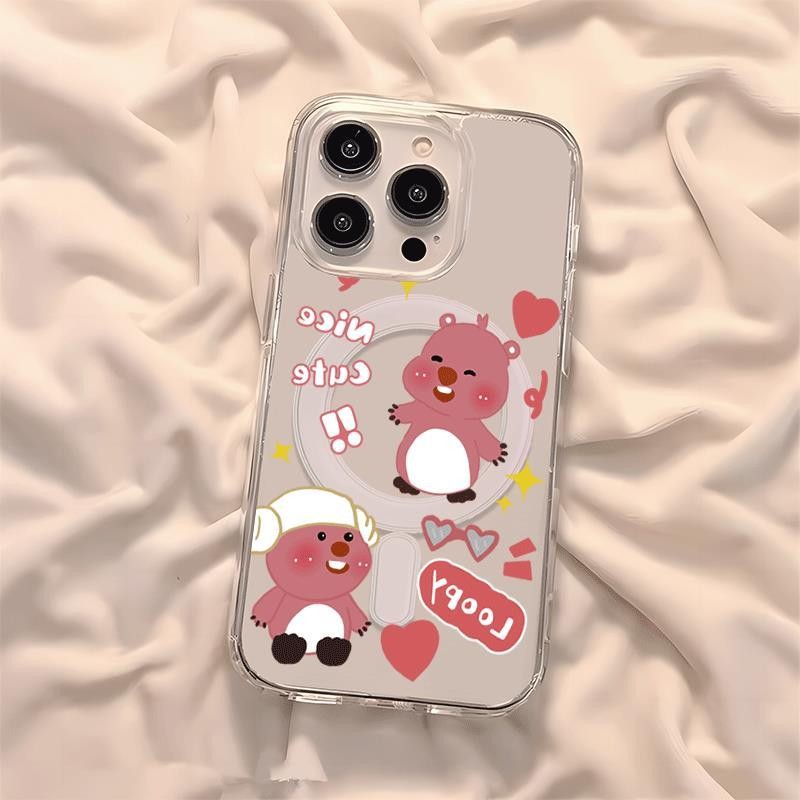LoopyFor iPhone 11Pro 13Pro ใส 11 12 13 14 15 16PRO MAX แม่เหล็ก ins เคสโทรศัพท์ 11 12 13 14 15 16Pl