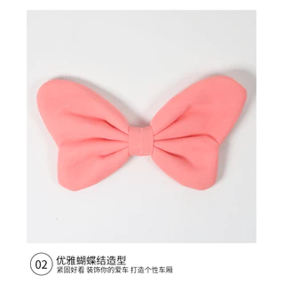 โบว์น่ารัก สีชมพู สีแดง สําหรับตกแต่งคอนโซลกลางรถยนต์