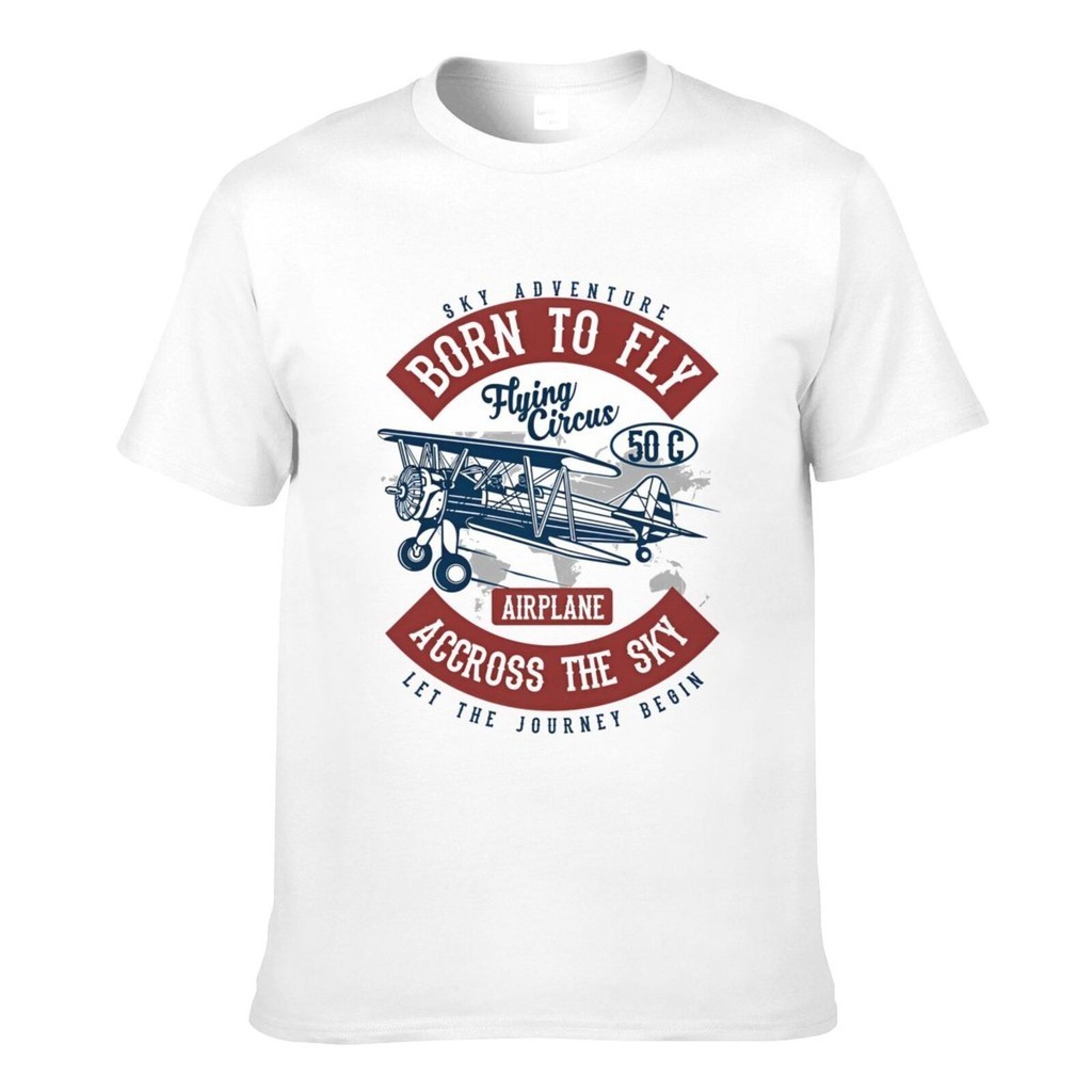 สินค้ามาใหม่ Born To Fly Accross The Sky Summer Mens Short Sleeve