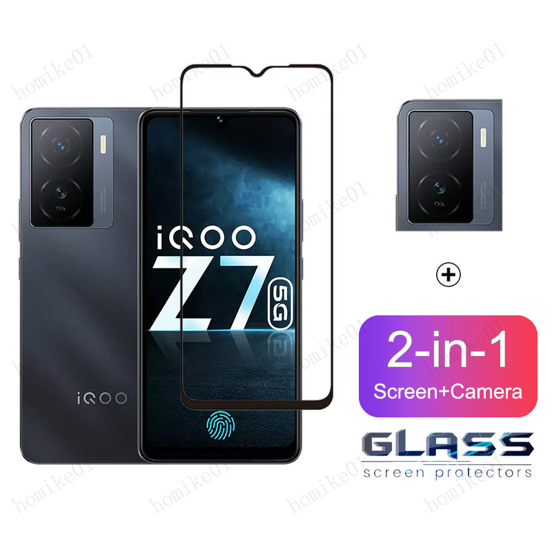 2-in-1 ฟิล์ม iQOO Z7 5G ฟิล์มกระจก HD ฟิมล์กระจก Vivo iQOO Z7x Z9 Z5 Z3 12 Pro 8 7 5G 4G V30 V29 V27