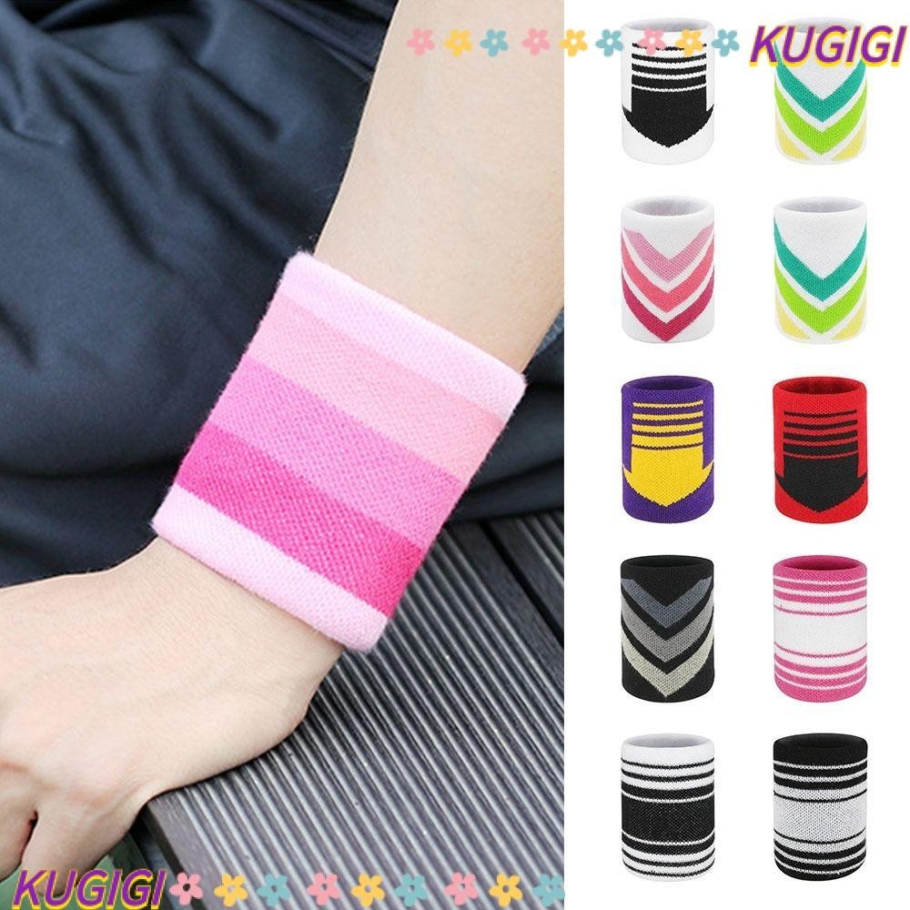 Kugigi สายรัดข้อมือกีฬา สายรัดข้อมือนุ่ม หลากสี ดูดซับเหงื่อ ทนทาน ระบายอากาศ ผ้าขนหนูกีฬา สายรัดข้อมือเทนนิส