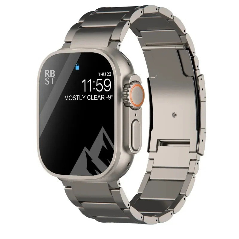 พร้อมส่ง สายนาฬิกาข้อมือไทเทเนียมอัลลอย สําหรับ AppleWatch Ultra Pure S8 iwatch1-9 Generation