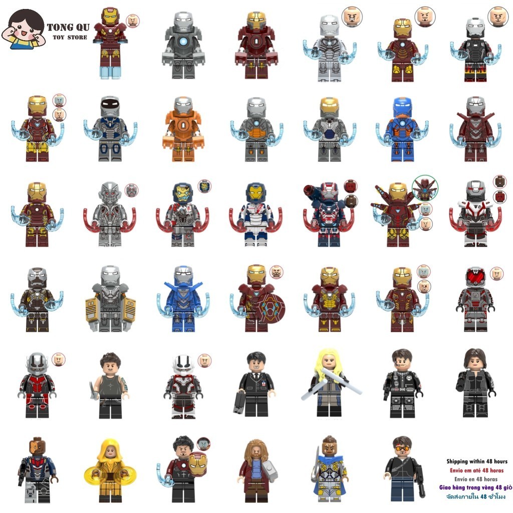 Iron Man Minifigures ตุ๊กตาซูเปอร์ฮีโร่รุ่นของขวัญของเล่น