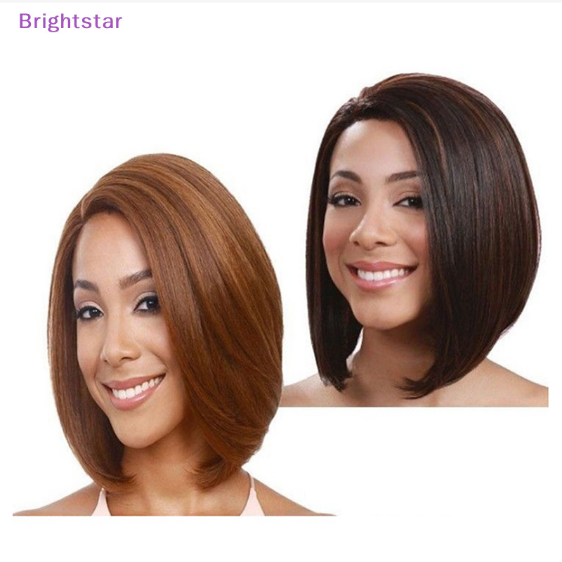 Brightstar วิกผมบ๊อบสั้น ตรง ลูกไม้ ไม่มีกาว ด้านหน้า สําหรับผู้หญิง ใหม่